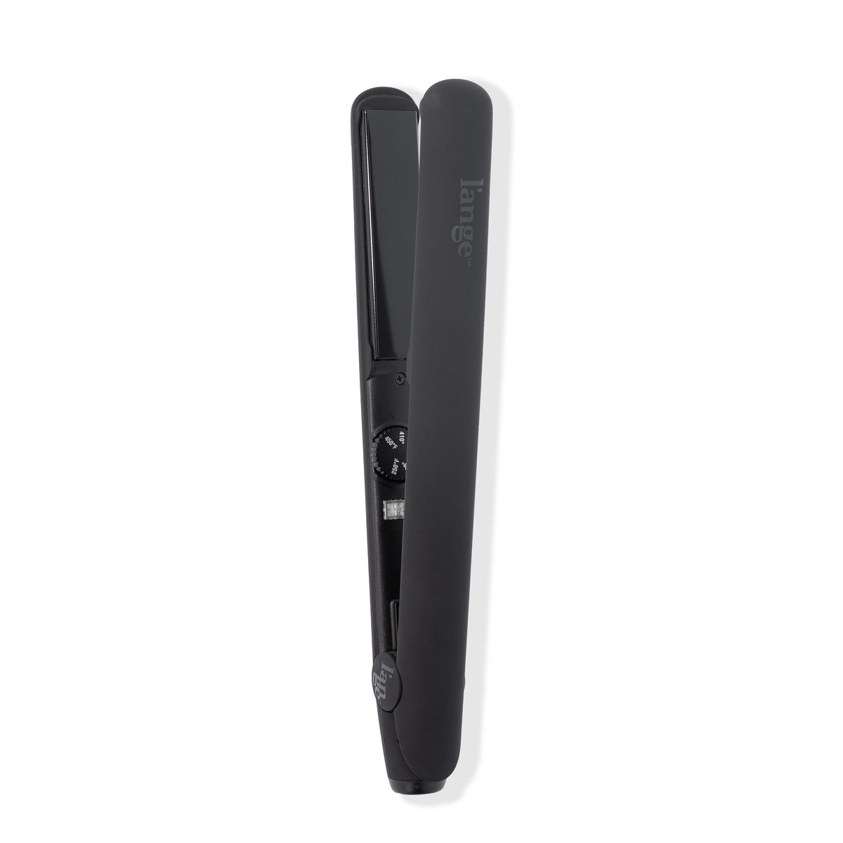 Black ceramic round edge plates with soft touch handle, round temperature setting, black L’ange logo