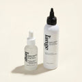 Happy Roots Oil Control Scalp Serum and Happy Roots Pre-Cleanse Clarifying Wash bundle, on beige background
