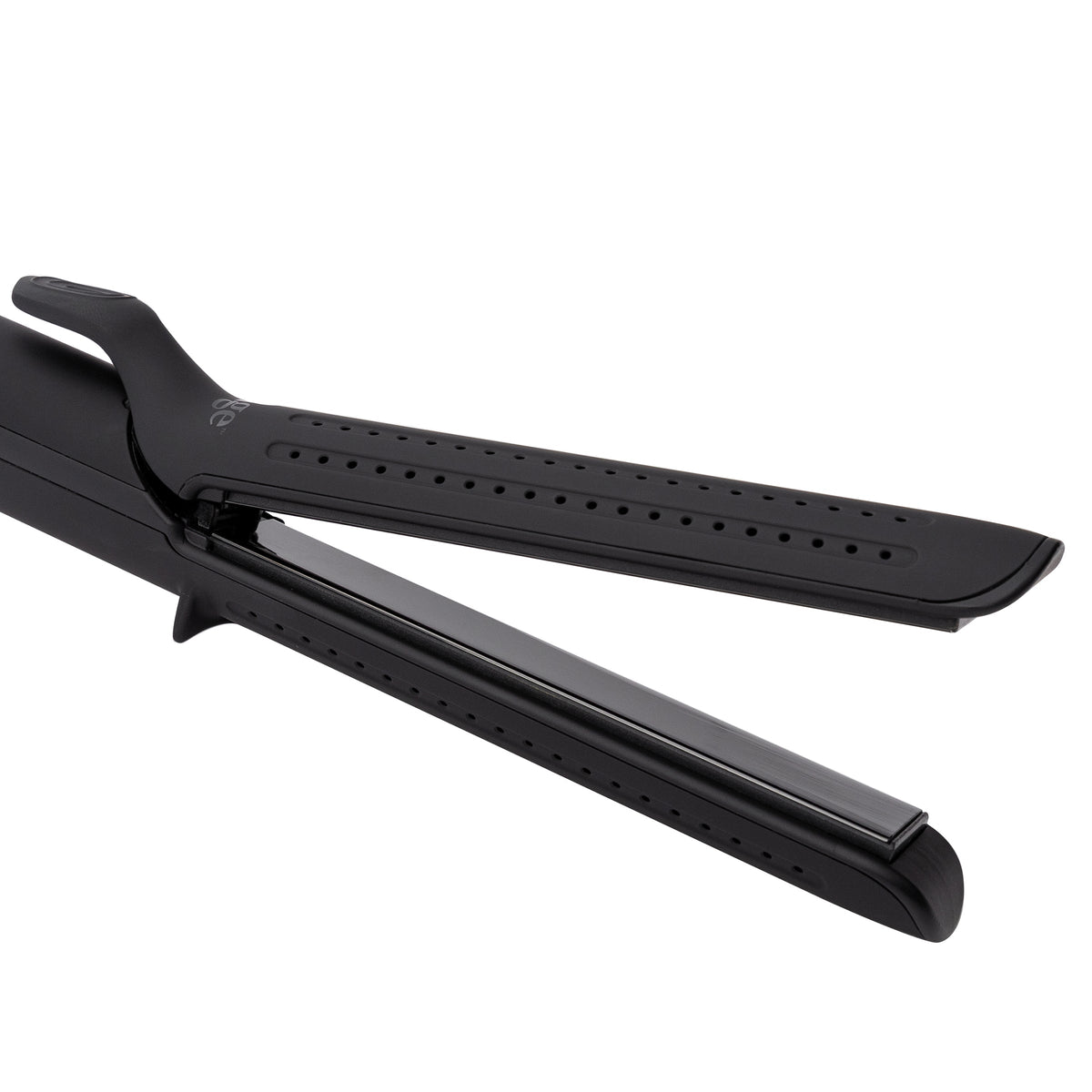 Open angle of black titanium plates with rounded edges with cooling air vents