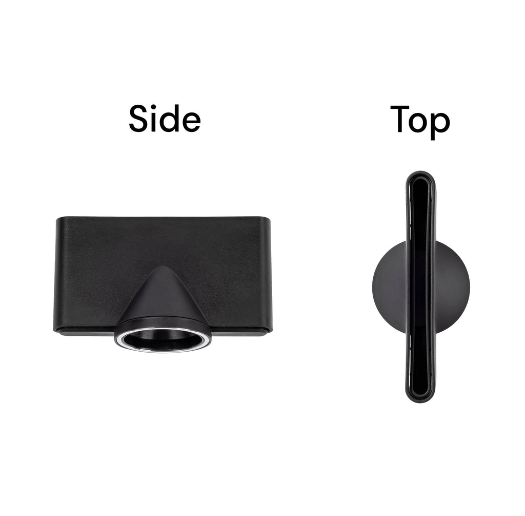 Side and top view of larger black air concentrator
