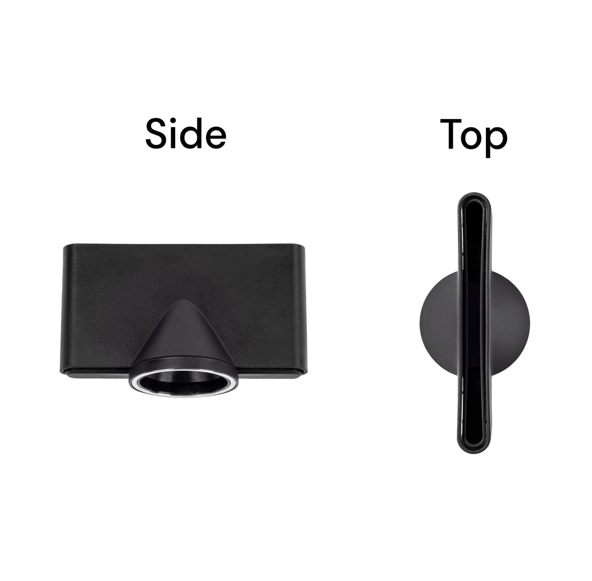 Side and top view of larger black air concentrator