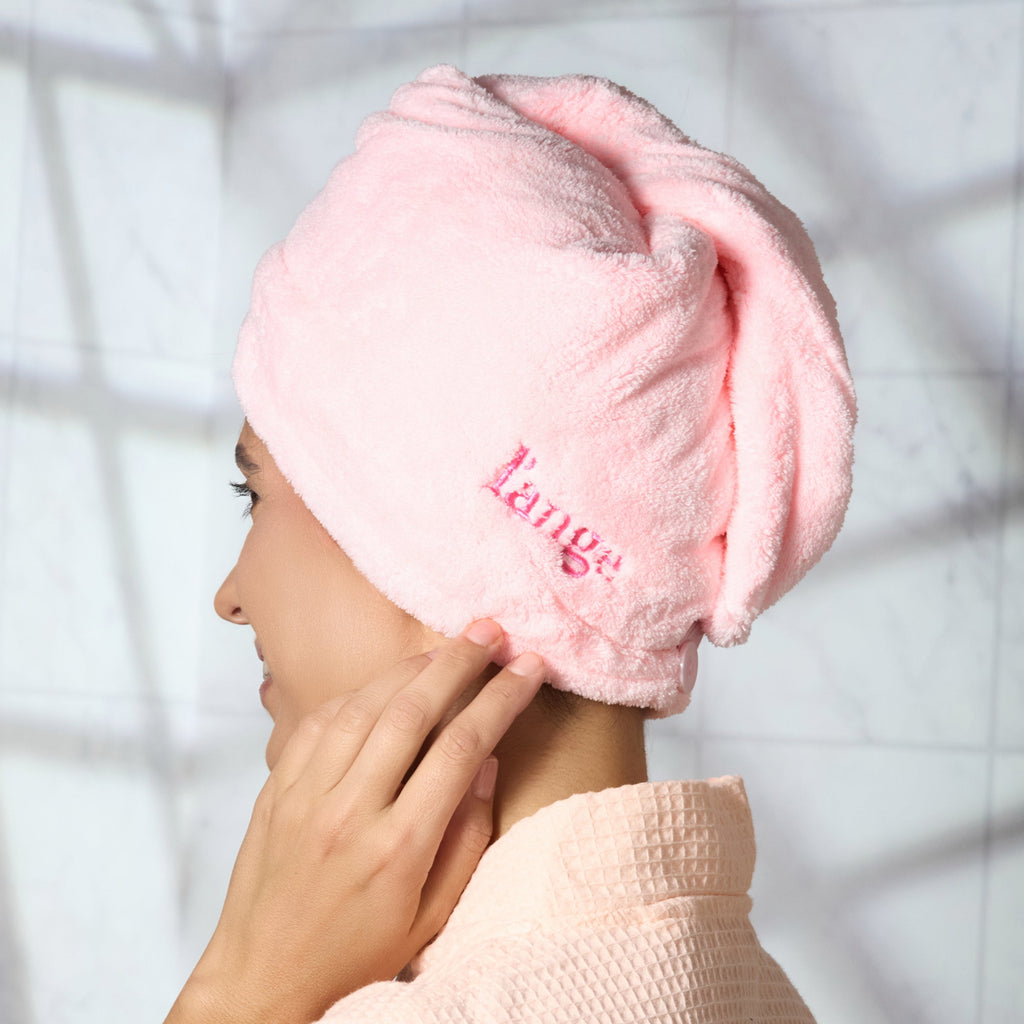 Plush Hair Wrap Towel Medium Ultra-Absorbent Coral Fleece 2-Pack Summer Hair Routine Staple