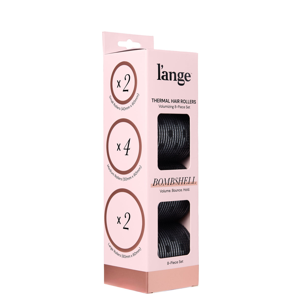 L'ange Thermal Hair Aluminum Rollers on a blank background