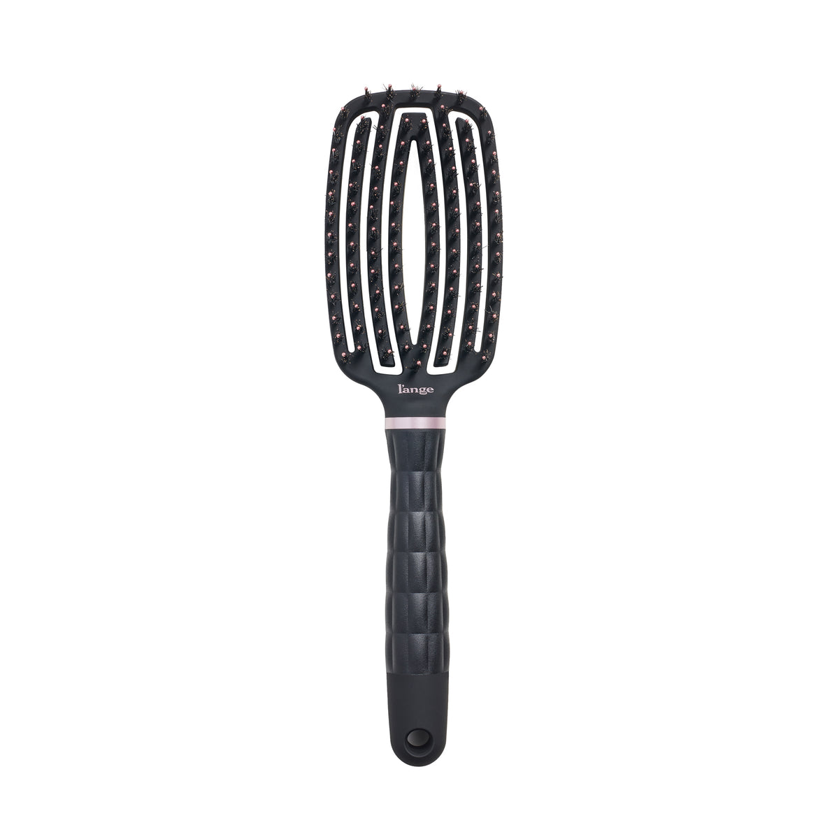 black L’ange vented paddle brush with nylon bristles on a white background